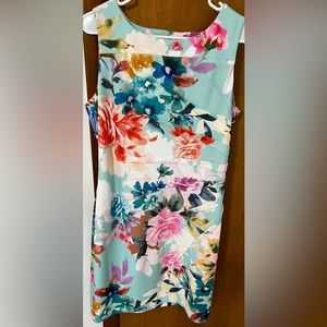 Calvin Klein floral print dress. Size 14. Knee length dress.
